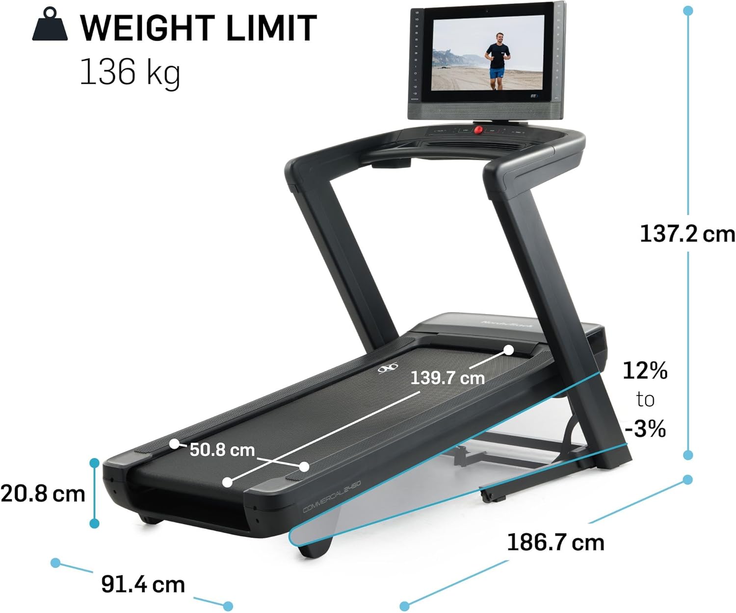 NordicTrack 2450 cinta de correr detalle 2