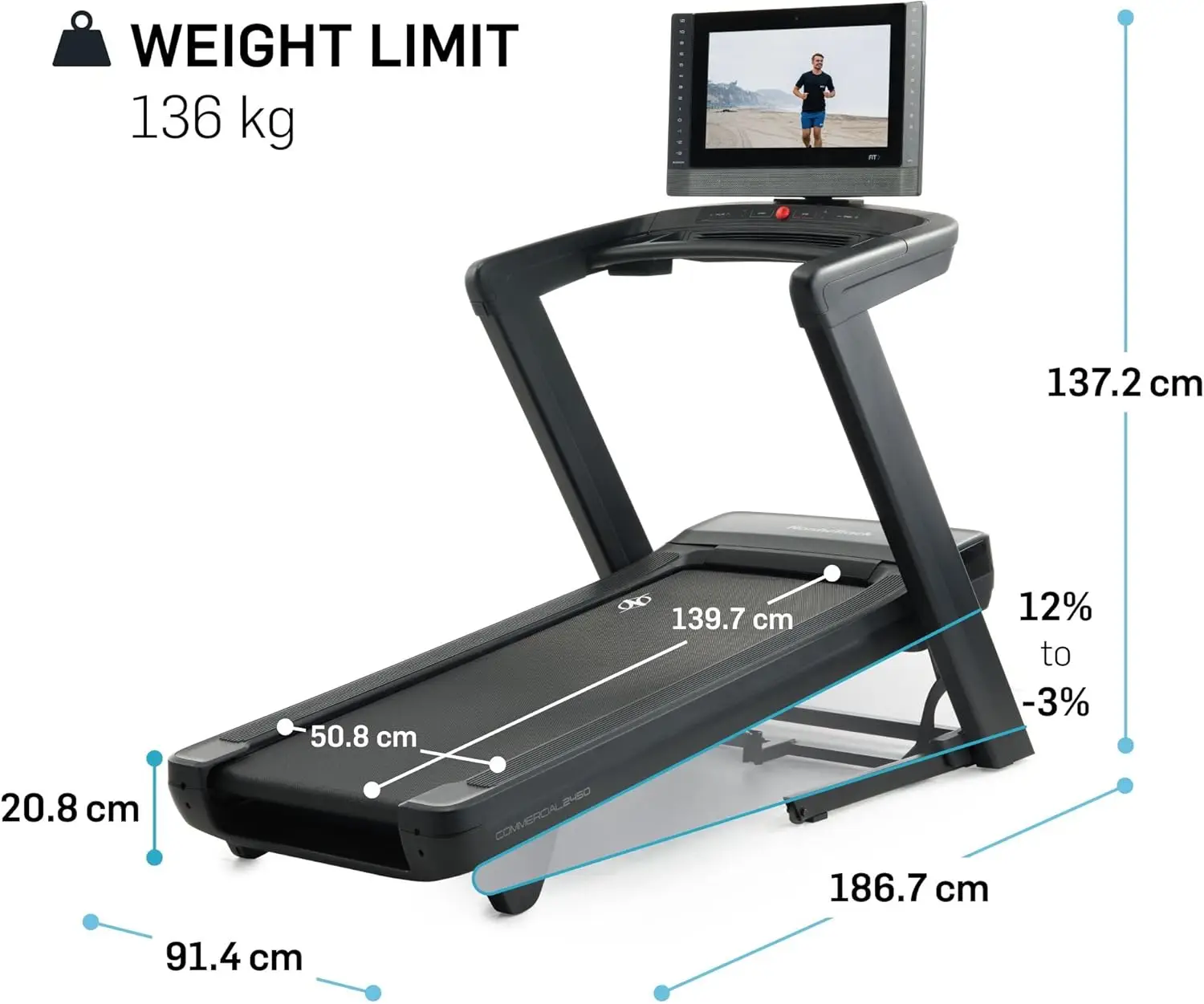 NordicTrack 2450 cinta de correr detalle 2